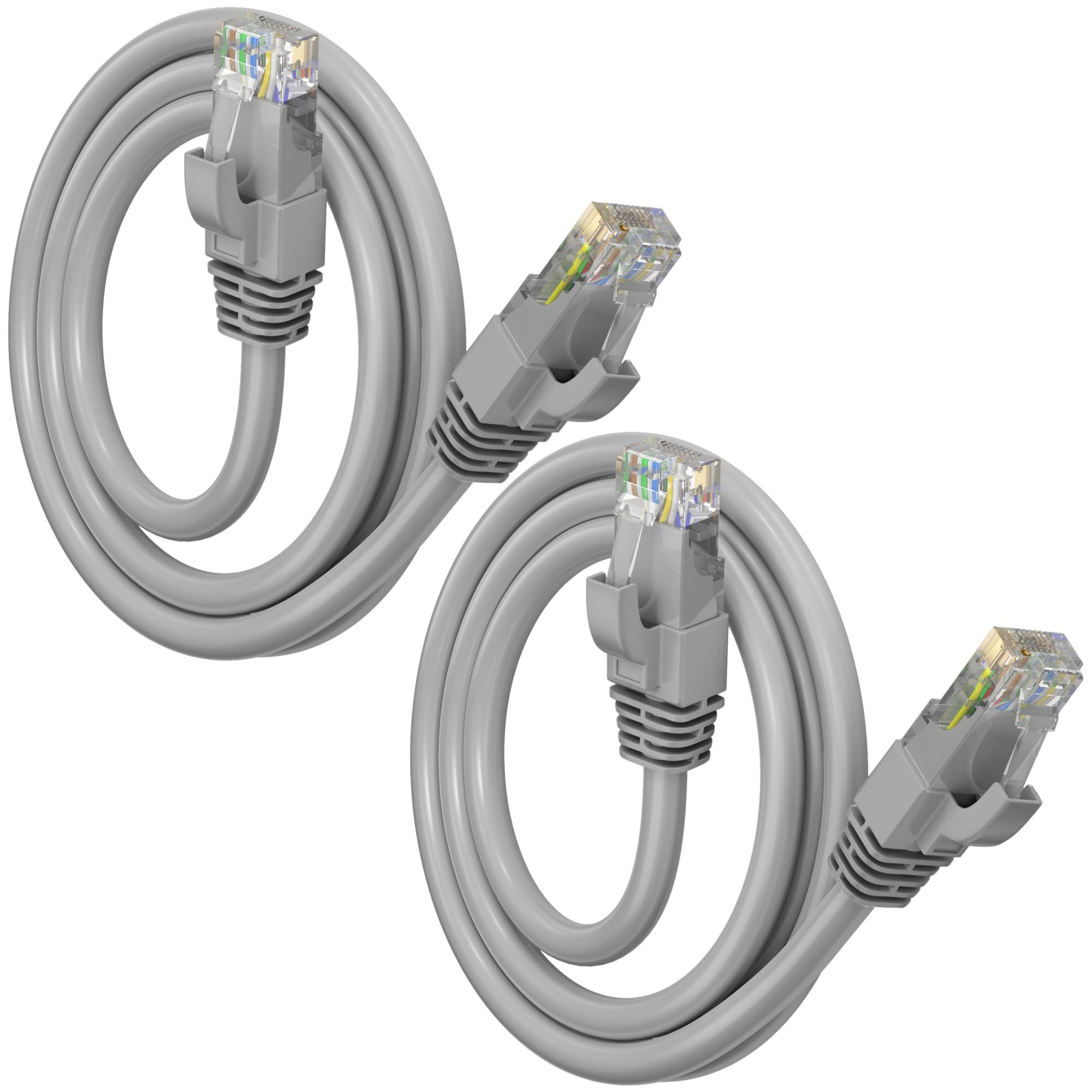 Maximm Cat 6 Ethernet Cable 1.5 ft (2-Pack) - High-Speed LAN Cable, Internet Cable, Patch Cable, and Network Cable - UTP, 10Gbps, 550MHz Ethernet Cord