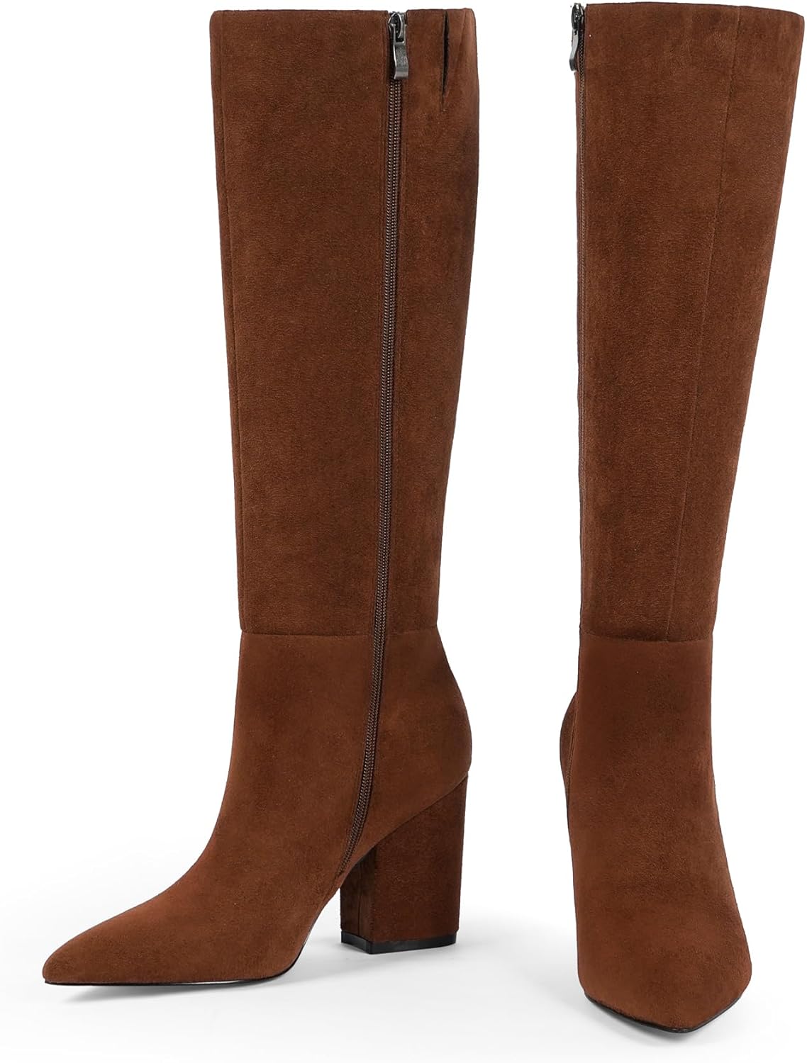 Modatope Women's Knee High Boots - Chunky High Heel