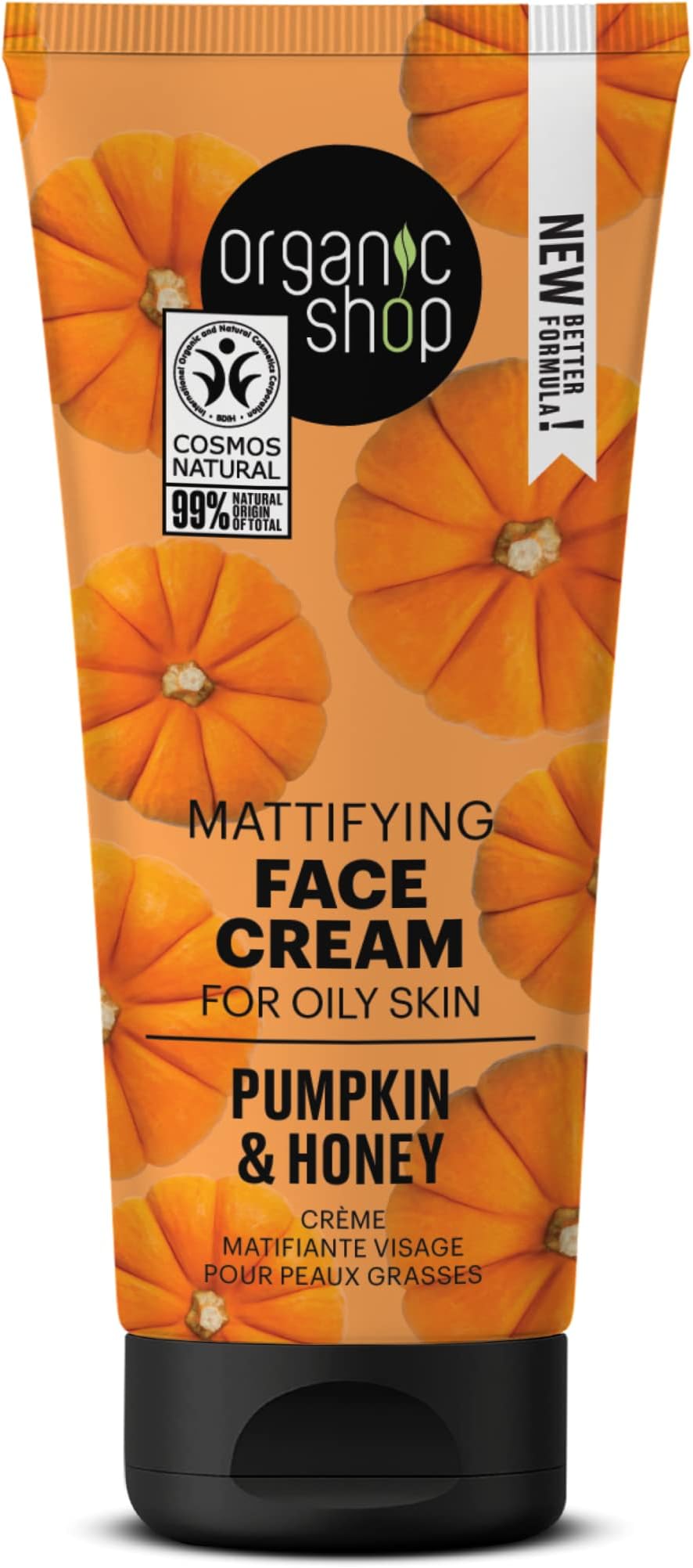 Organic Shop Mattifying Face Cream for oily skin Pumpkin and Honey, 50 ml