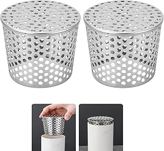 Dachrinnen Laubschutz aus Edelstahl, Regenrinnen Laubschutz, Fallrohrschutz, Laubschutz Dachrinne, Laubfang Fallrohr für Flachdachablauf, Abflüsse und Fallrohre, Dachrinne Sieb (90-110mm * 2)