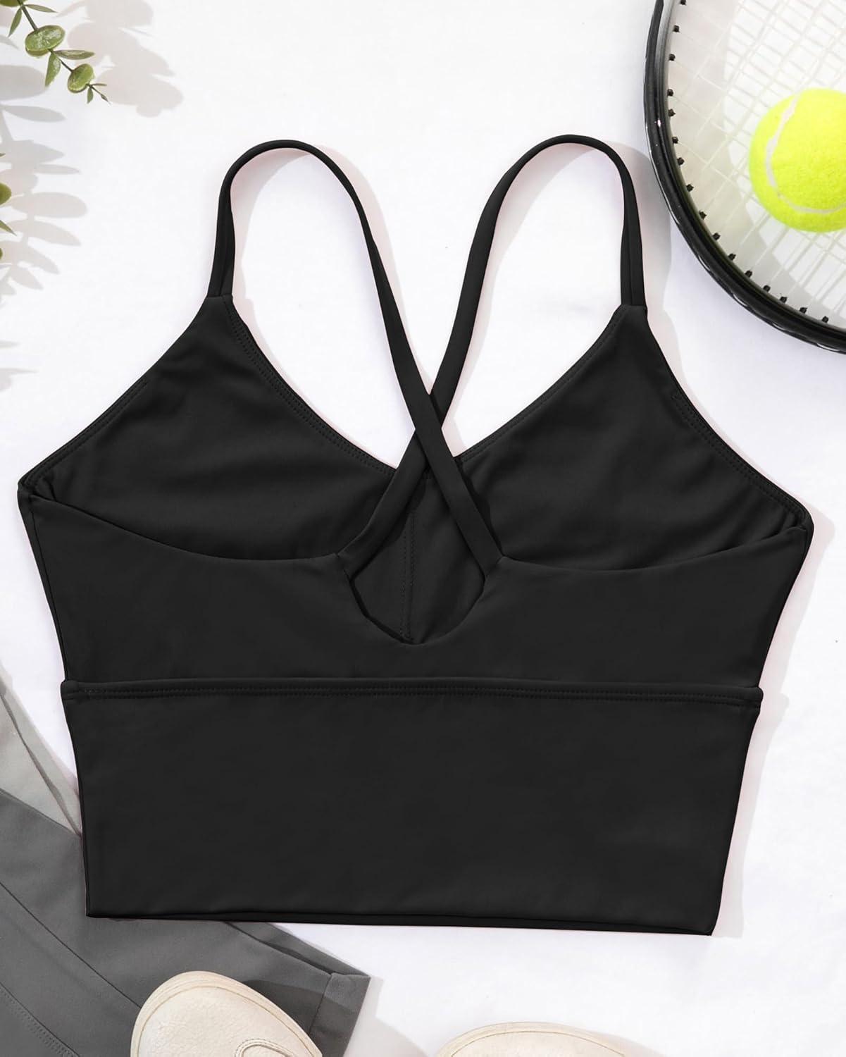 XUNYU Women Longline Sports Bra Workout Tank Tops Strappy Criss Cross Crop Fitness Gym Yoga Running Shirts