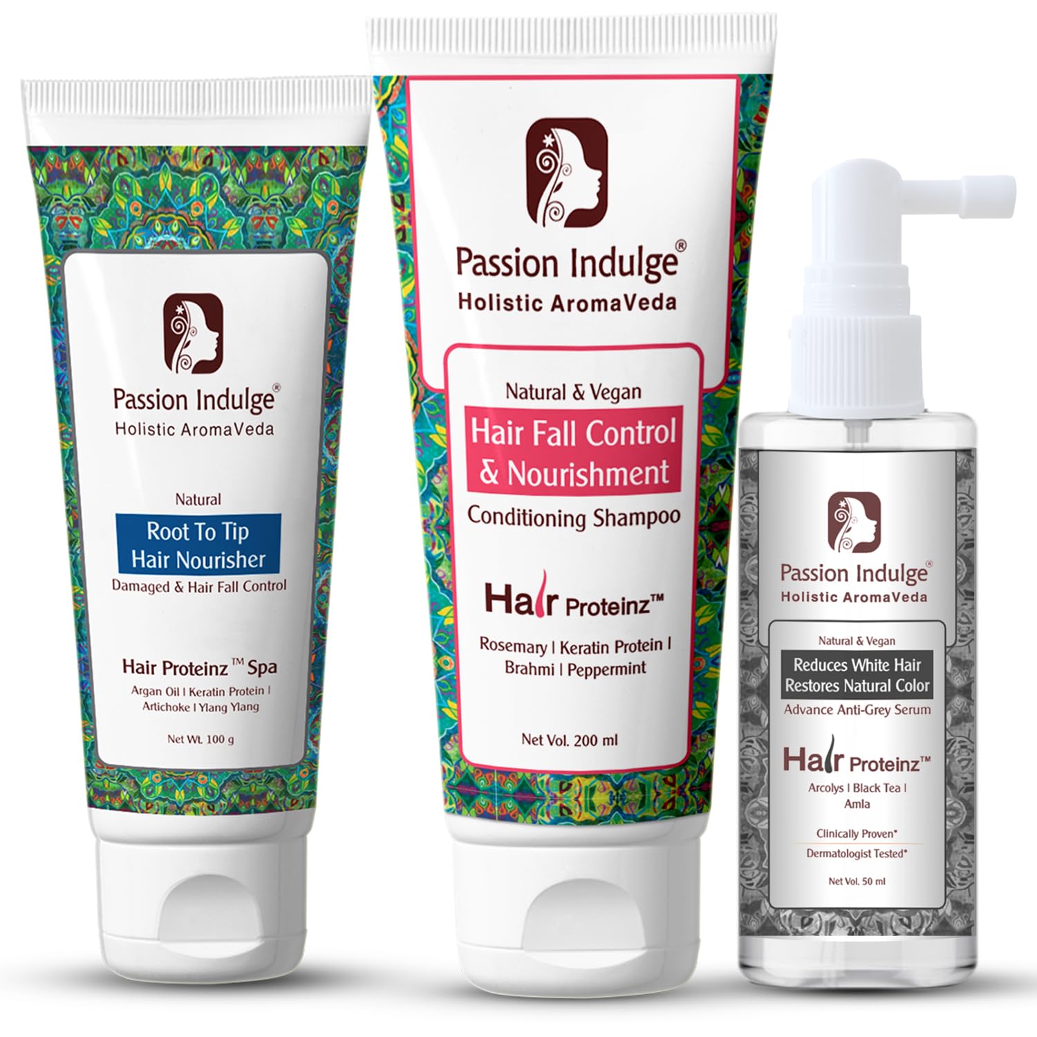 Passion Indulge Hair Proteinz Anti-Grey Hair Care Combo – Anti Grey Serum 50 ml, Hair Spa Cream 100 gm & Rosemary Shampoo 200 ml | Nourishing & Strengthening Hair Routine | For All Hair Types-image-48