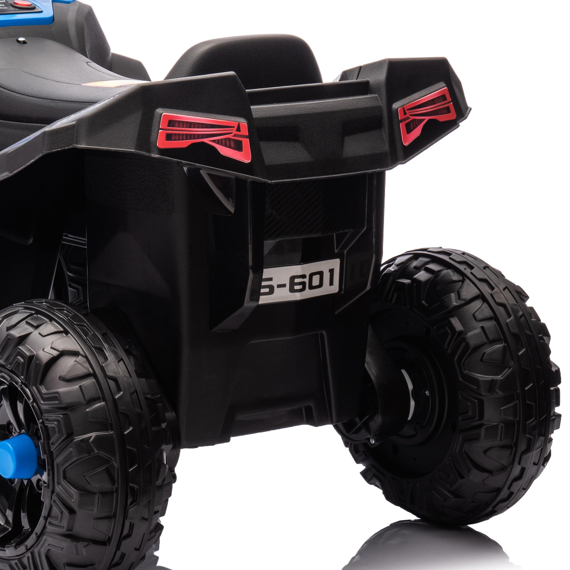AIYAPLAY Quad Électrique Enfant 12 V, Voiture Électrique Enfants Bleu | Marche Avant Et Arrière, 2 Moteurs, 5 km/h, Klaxon, MP3, Phares LED, 37-60 Mois