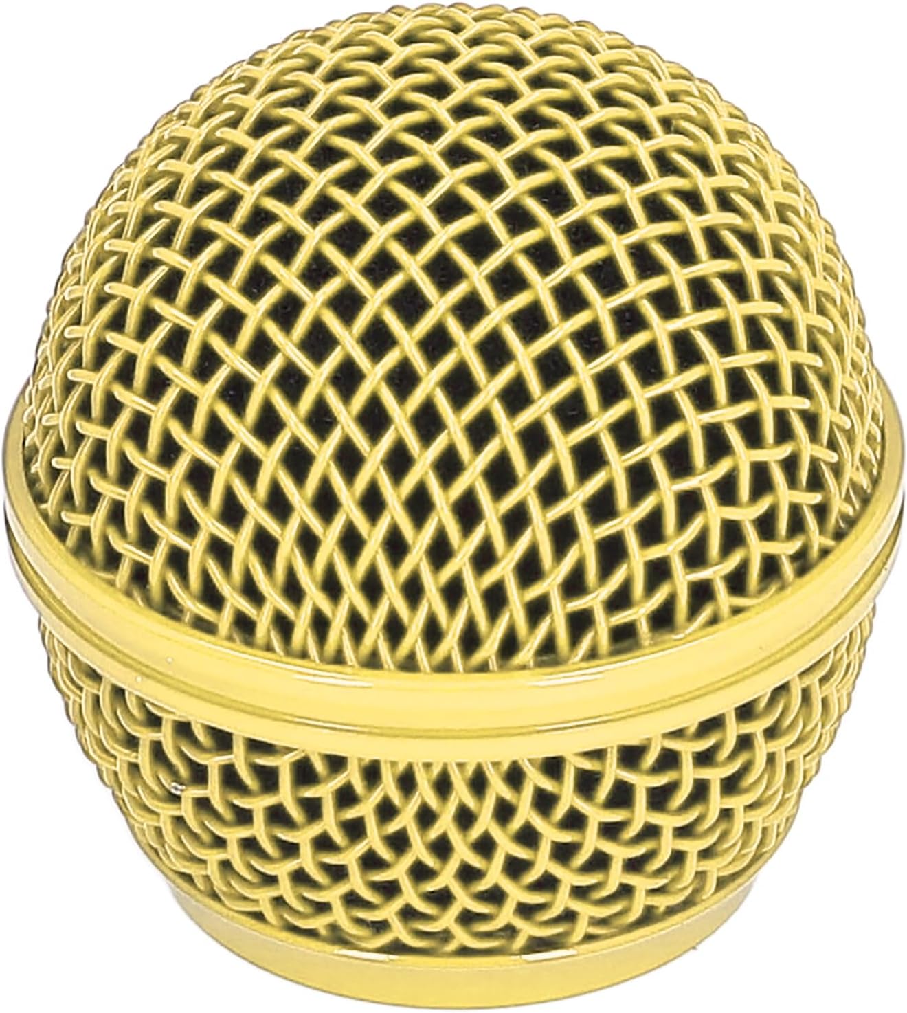 Zopsc Microphone Grill Head, Grille Mic Replacement Ball Head for SM58S SM58LC BETA58 BETA58A SA M30 SV100 UT2 PGX24 SLX4, Mesh Microphone Ball Head Replacement (Gold)