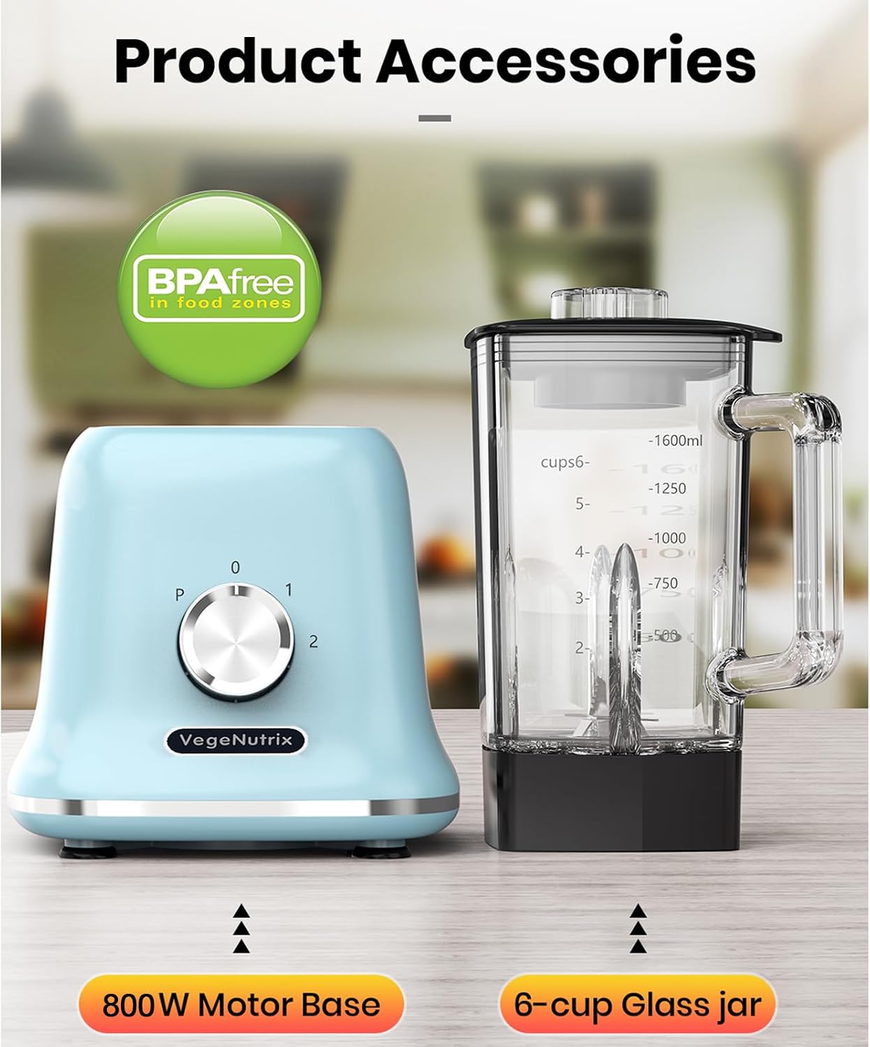 Countertop Blender, Smoothies and Kitchen Use, Smoothie Maker