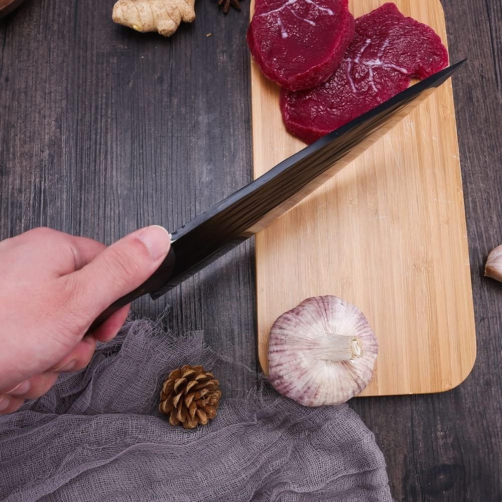 Meat Cleaver,Cleaver Knife 8 Inch Sharp Forged Butcher Knife Bone Chopping Knives 5cr15 High Carbon Steel 5mm Thick Handmade Blade Slaughter Poultry Meat Cleaver
