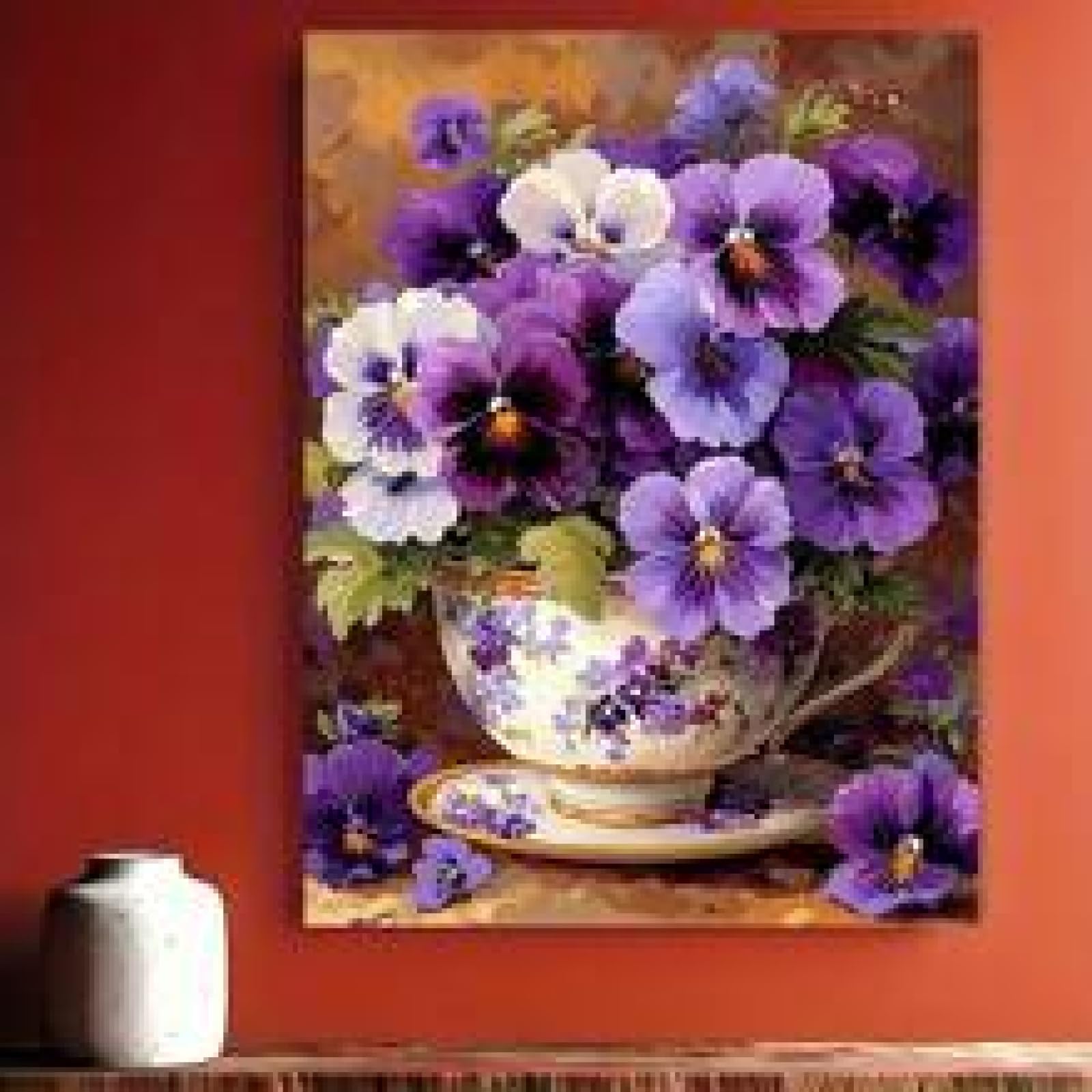 Impression sur toile fleurs violettes 40x60 cm avec cadre interne pour decoration murale - 8