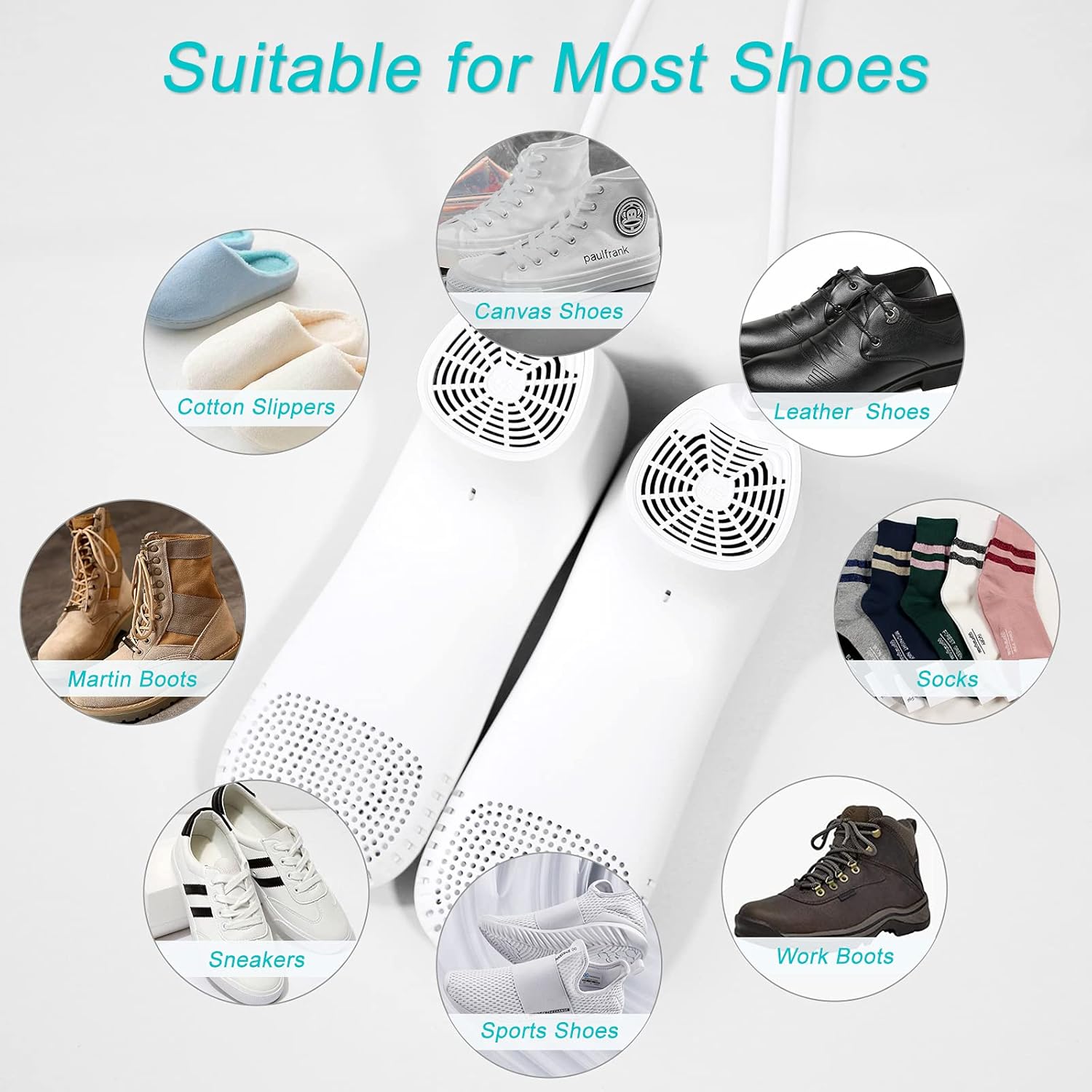 Shoe Dryer and Deodorizer with Timer - Shoes Boots Socks Gloves Dryer Warmer, Adult-Foot-Shaped | No Noise | Strong Wire | US Plug (PM20) : Clothing, Shoes & Jewelry