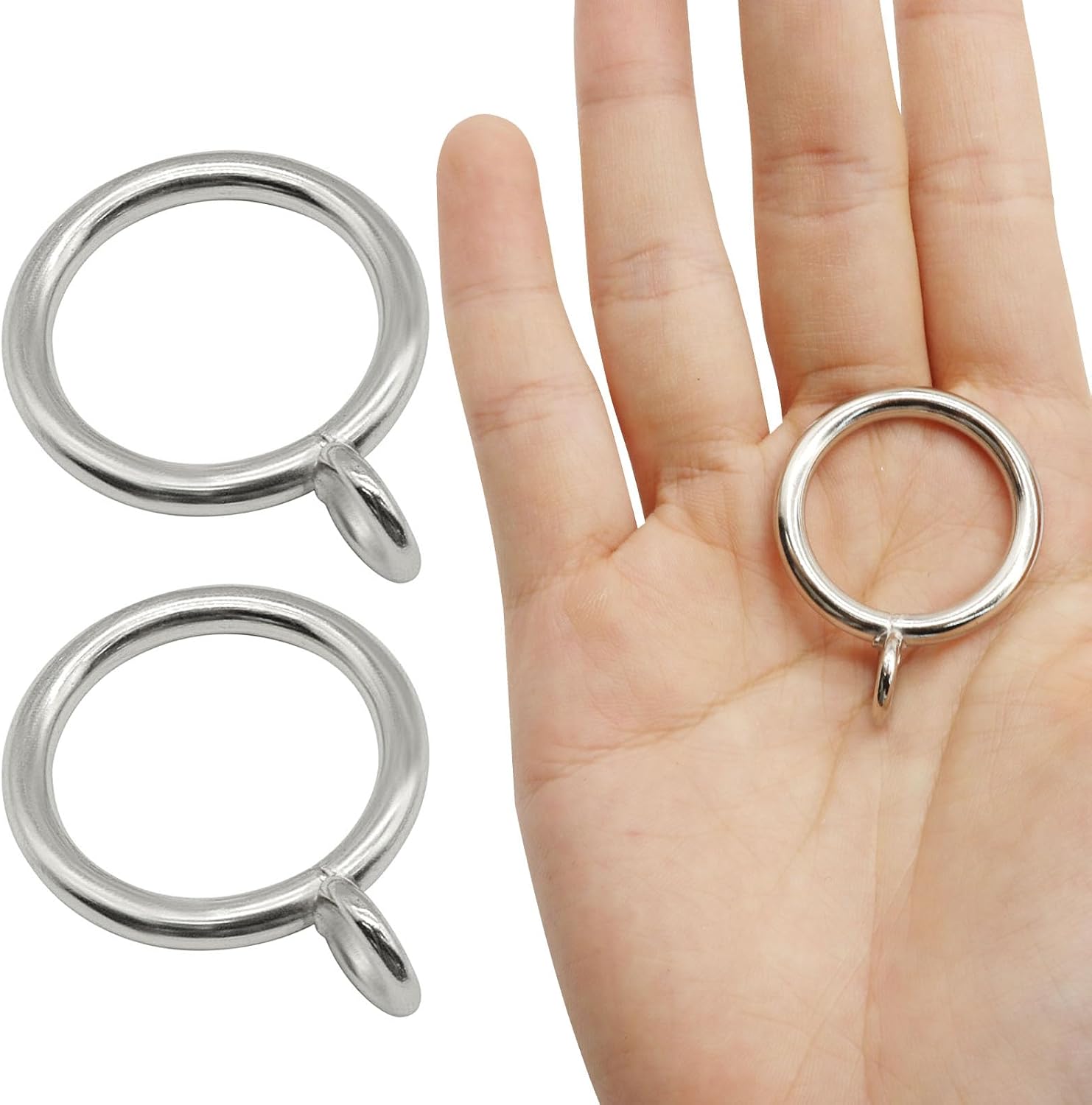 Bivethoi Metal Curtain Rings, 1 Inch Inner Diameter, 28 Pack