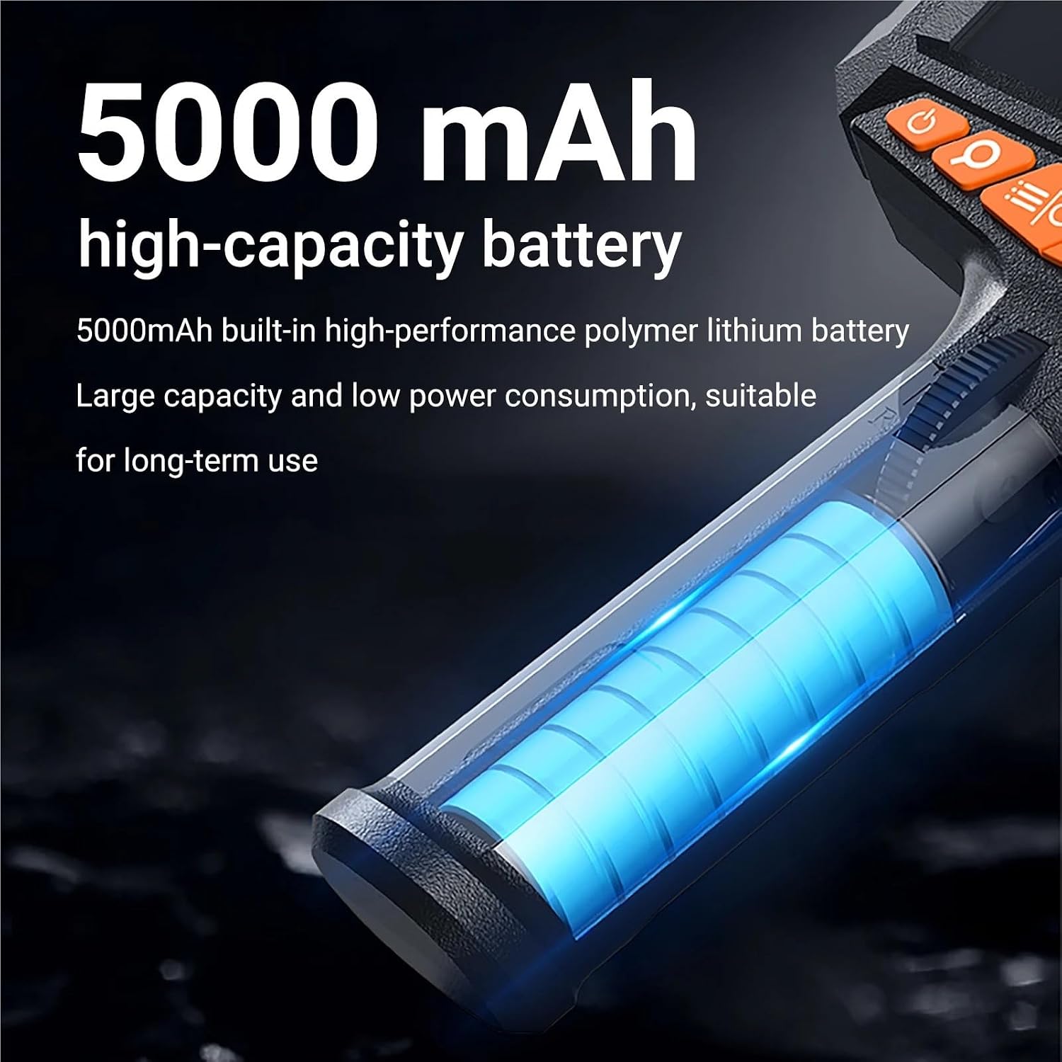 Handheld Endoscope Articulated Endoscope 5.0" Two-Way 360° Industrial Endoscope Snake Camera with LED for Cars with 5000AMH(8.5mm 5 INCH)