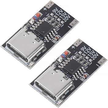 2pcs USB-C PD Type C Trigger Board PD/QC Decoy Fast Charger Module Support DC 9V 12V 15V 20V for Laptop,Router,Optical Modem Adapter