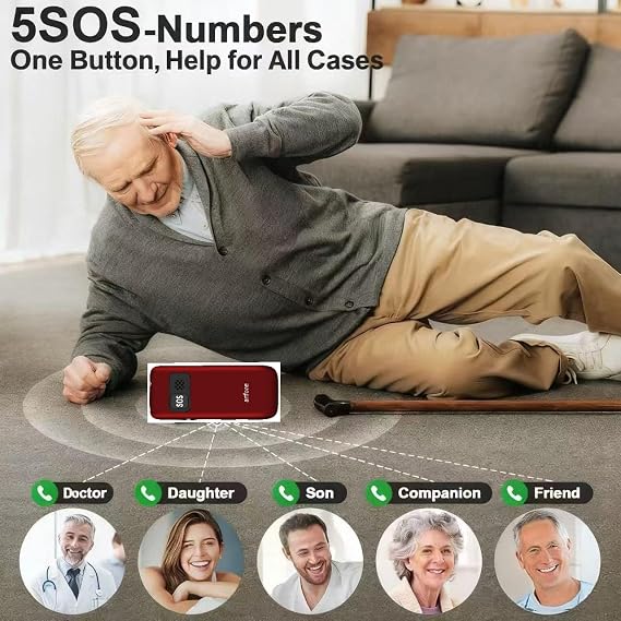 artfone Folding Mobile Phone for Seniors with Large Buttons, Senior Mobile Phone without Contract with Large 2.4 Inch Colour Display, Dual SIM, SOS Emergency Call Button, USB-C Button Mobile Phone