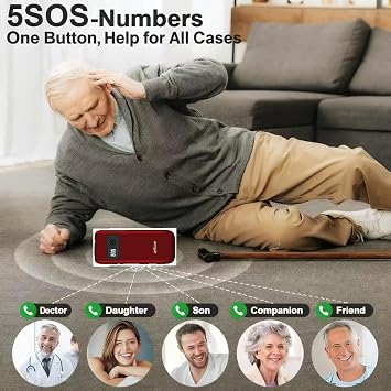 artfone Folding Mobile Phone for Seniors with Large Buttons, Senior Mobile Phone without Contract with Large 2.4 Inch Colour Display, Dual SIM, SOS Emergency Call Button, USB-C Button Mobile Phone