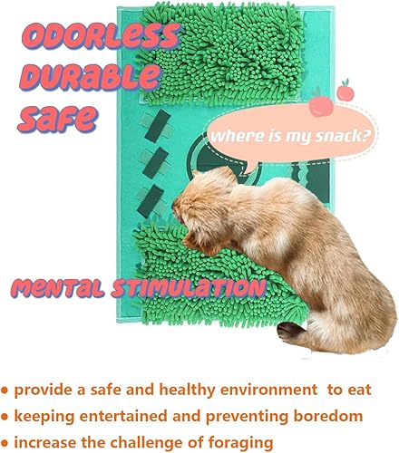 Miniatura 4 de Tapete de olfateo para perros, gatos y conejos, 15.75 x 23.62 pulgadas, juguetes para cachorros para aburrimiento y estimulación, alimentador de