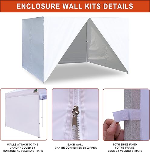 Miniatura 3 de Eurmax Paredes con cremallera completa de Estados Unidos para tienda de campaña desplegable de 8 x 8, solo 4 paredes (verde bosque)