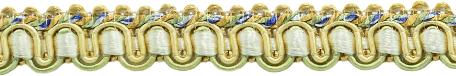 DÉCOPRO 1/2" (1cm) Imperial Collection Gimp Braid Trim # 0050IG, Nautical #1152 (Light Gold, Yellow Gold, Navy Blue) 9 Yard Value Pack (27 ft/8m)