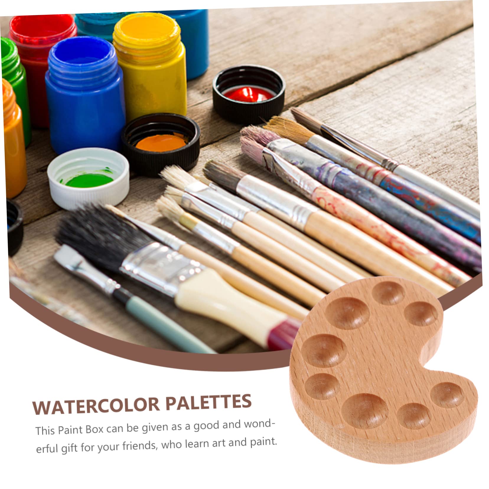 Ciieeo 5piezas Caja De Madera Para Acuarelas Portátil Tapa Estuche De Mezcla De De Pintura Caja De Pigmentos Ligera y Para Acuarelas y Gouache