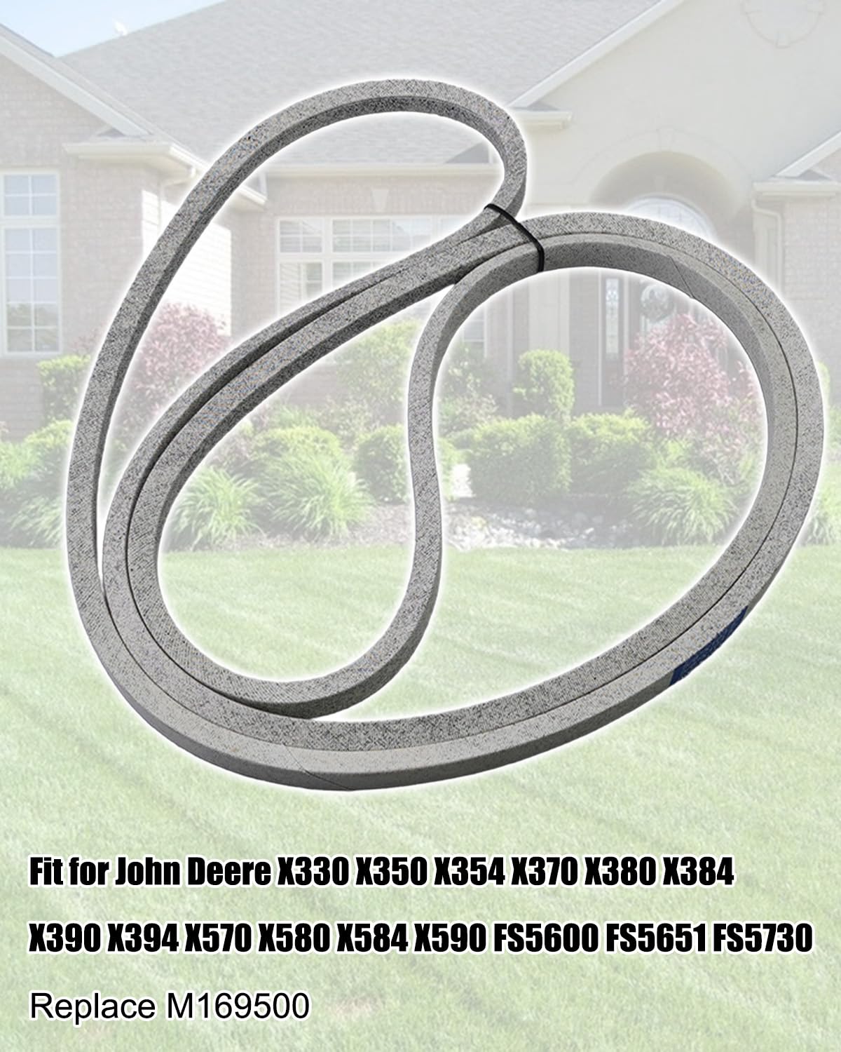 M169500 - Correa trapezoidal Kevlar para John Deere X330 X350 X354 X370 X380 X384 X390 X394 X570 X580 X584 X590 FS5600 FS5651 FS57333 0, 5/2 Correa de transmisión para cortacésped de 0.3 cm x 103 1