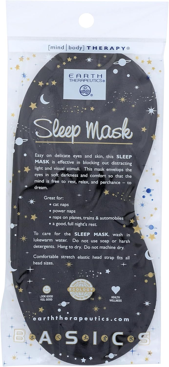 Earth Therapeutics Black Sleep Mask