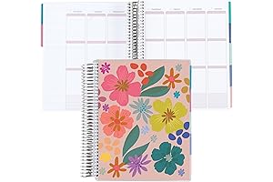 Amazon Exclusive Coiled Undated LifePlanner - Popping Petals Classic Cover, Platinum Coil