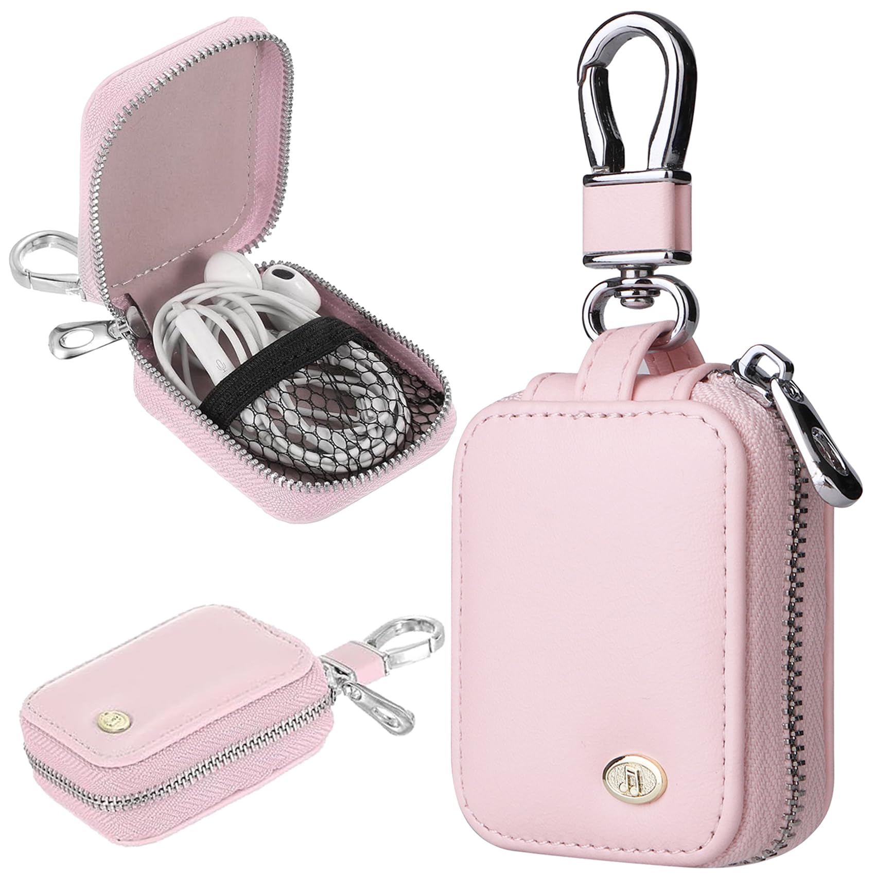 Fofvccv Earbud Case, PU Leather Headphone Case with Zipper EJB