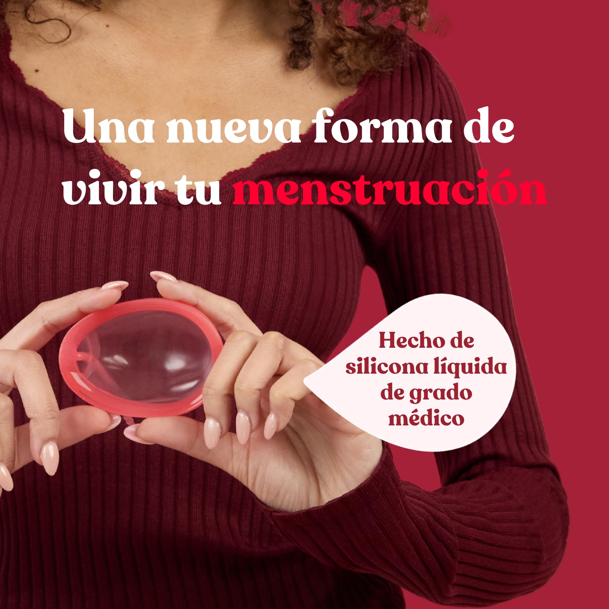 enna CYCLE DISC – Disco Menstrual Reutilizable con Hilo Removible Exclusivo, 50 ml de Capacidad, Silicona Médica Fabricada en España, Hasta 12h de Protección