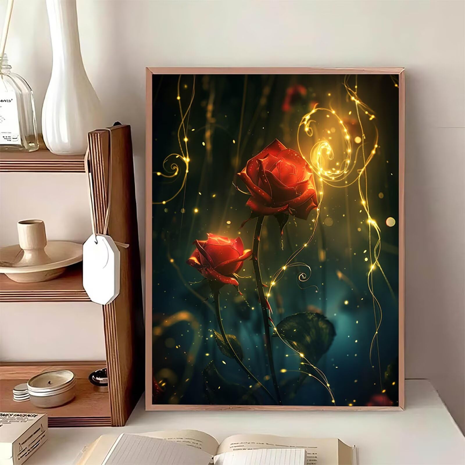 Luckyrichrui Flower Houses Diamond Painting Kit – 5D Full Drill DIY Art, 11.8x15.8 Inch Home Decor