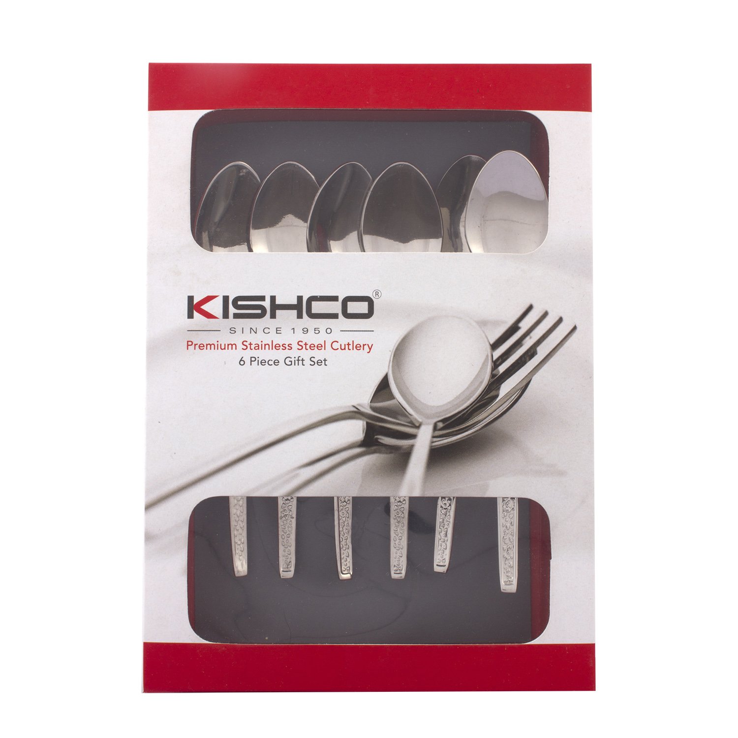 Kishco Parma Stainless Steel Tea Spoon Set - Pack of 6
