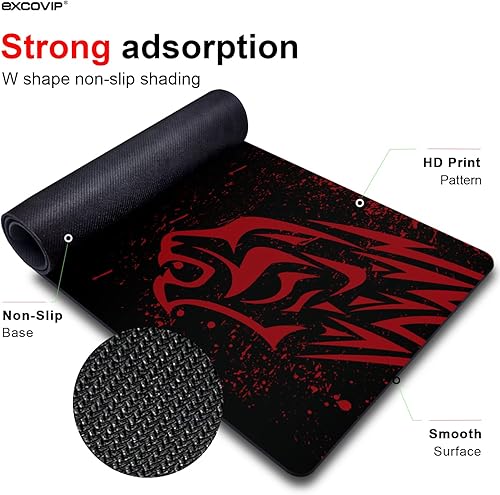 Miniatura 6 de Alfombrilla de mouse grande extendida para juegos, XL, base de goma antideslizante, superficie de tela lisa, para teclado, mouse para computadoras,