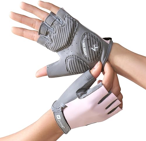 KEEP Guantes de entrenamiento para mujeres y hombres, guantes sin dedos para levantamiento de pesas, ciclismo, entrenamiento, fitness, dominadas,