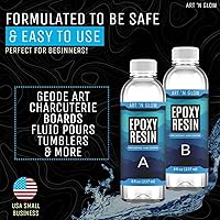 Vista 5 de Resina epoxi para fundición y revestimiento transparente – Kit de 1 galón – Resistente a los rayos UV, sin amarilleo, bajo olor, autonivelante