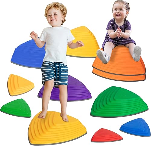 MammalGol - Piedras de equilibrio para niños, escalones de salto para interiores o exteriores, juguetes de ejercicio y equipo de coordinación para