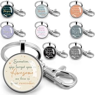 Roowest 18 Pcs Inspirational Keychain Bulk Thank You Keychain Employee Appreciation Key Chain You're Awesome Key Ring Gifts for Christmas Women Men Student Teacher Coworker Staff Team