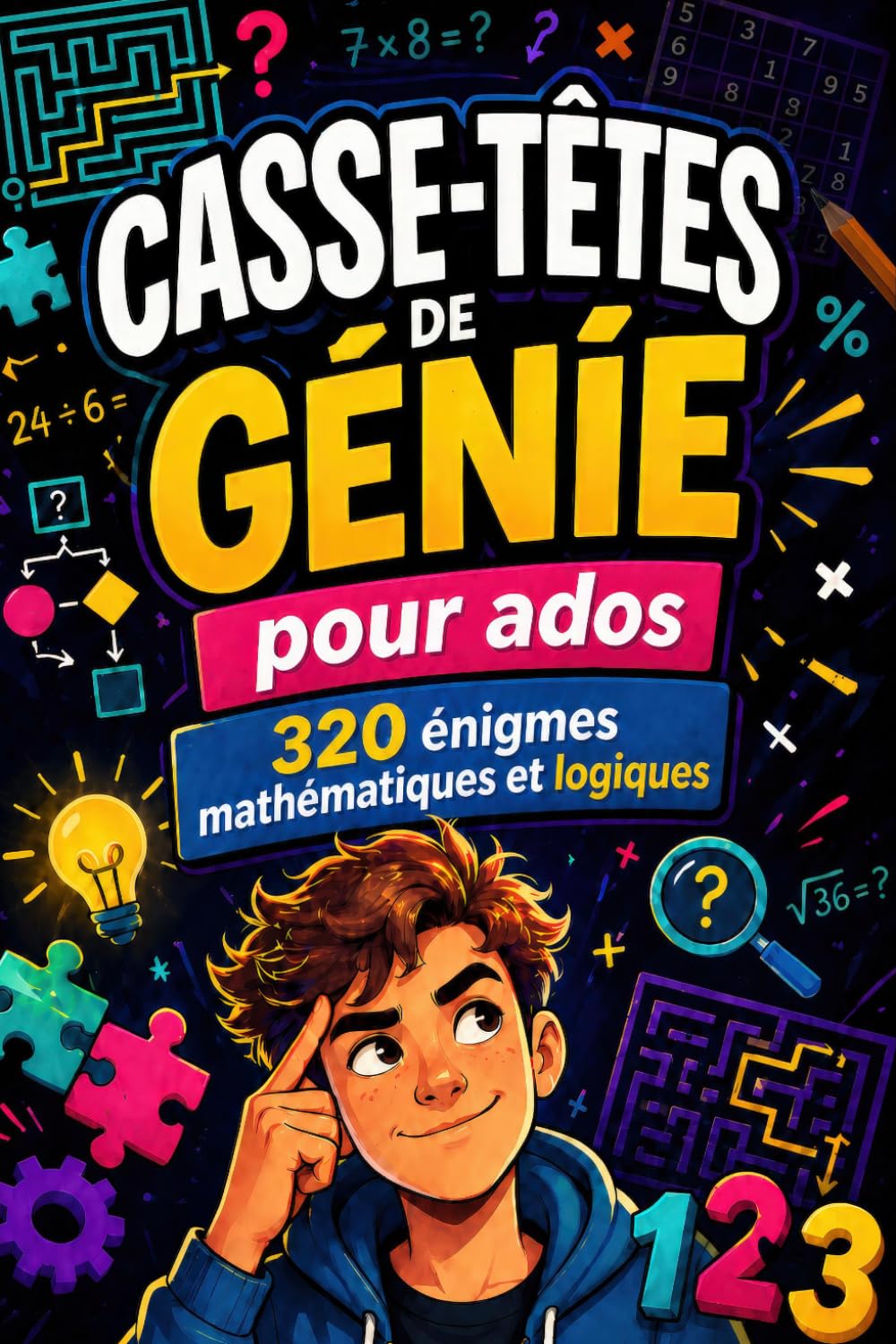 Casse-Têtes de Génie Pour Ados: Plus de 320 énigmes pour entraîner ton esprit logique, numérique, déductif et créatif | Pour Ados de 11 à 17 ans