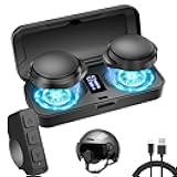 OBEST Motorcycle Bluetooth Headset with Charging Case, Helmet Bluetooth Speaker with Microphones & LED Display, 1900mAh Battery with 50Hours Work Time Wireless Headsets for Skiing and Riding