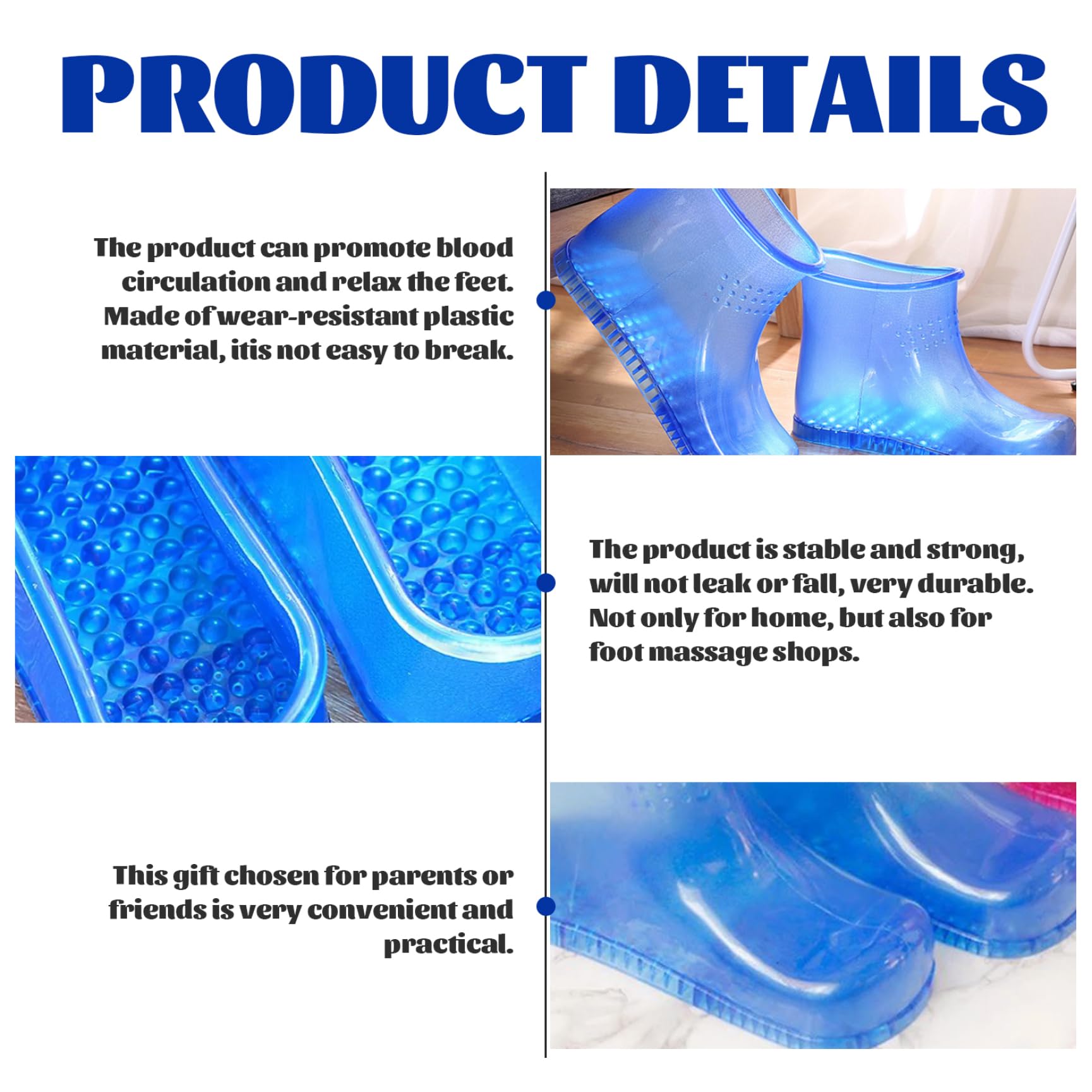 Chaussures de bain de pieds, chaussures de massage, baignoire de trempage thermique portable pour les pieds (bleu)
