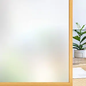 Rabbitgoo Privacy Window Film, Frosted Window Film Static Cling, No Glue, Reusable, UV Protection, Matt, 44.5 x 200 cm, White - View 2