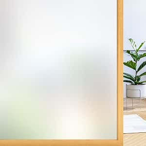 rabbitgoo Self-Adhesive Frosted Glass Window Film Opaque Privacy Film Anti-UV Static for Office or Home Matt 44.5 x 200 cm White - View 2