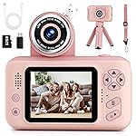Makolle Upgrade Kids Selfie Camera,Chritmas Birthday Gift for 3-9 Years Old Girls,Portable Toy for 3 4 5 6 7 8 9 Year Children,Toddler 1080HD Digital Video Camcorder Camera with 32G SD Card Pink