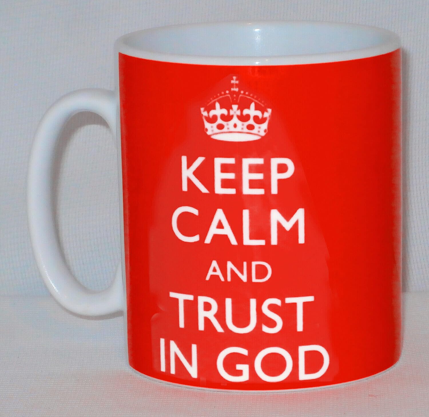 Keep Calm & Trust in God Ceramic Mug Funny Christian Religion Religious Gift