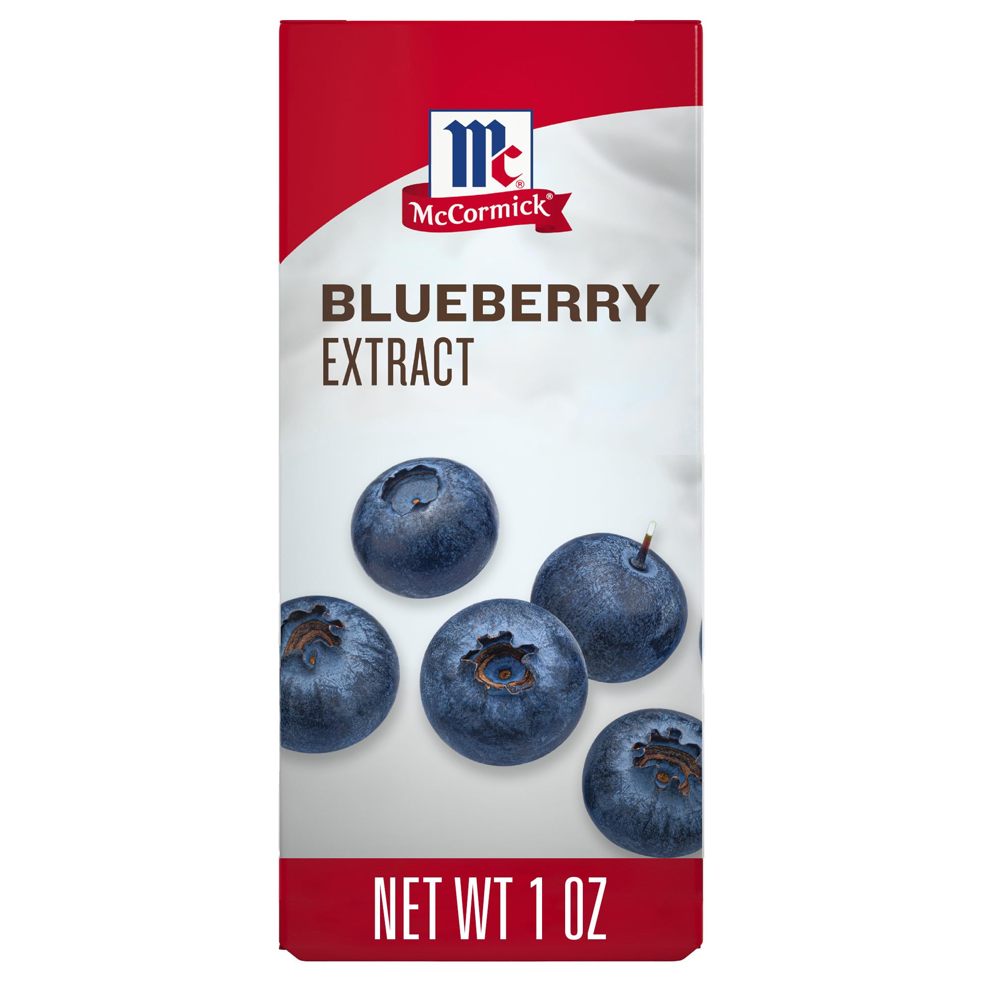 McCormick Blueberry Extract with Other Natural Flavors, Distinctive, Sweet Blueberry Flavor and Aroma for Baking Cookies, Cake, and Muffins, and Beverages Like Lemonade, Mocktails, and Smoothies, 1 fl oz