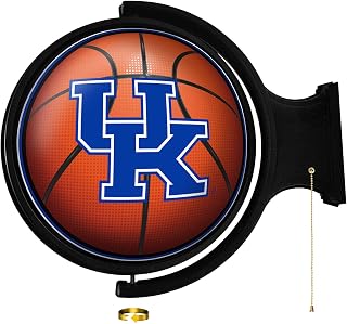 The Fan Brands NCAA Kentucky Wildcats: Basketball - Original Round Rotating Lighted Wall Sign - Football, Basketball & Baseball Wall Decor - College Sports Décor for Home, Office, Game Room, Fan Cave & Garage - USA Made