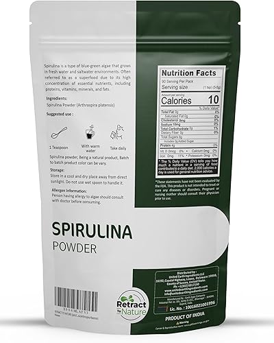 Miniatura 2 de Espirulina en polvo, 16 onzas, 100% natural, verificada sin OMG, espirulina cruda (Arthrospira Platensis)