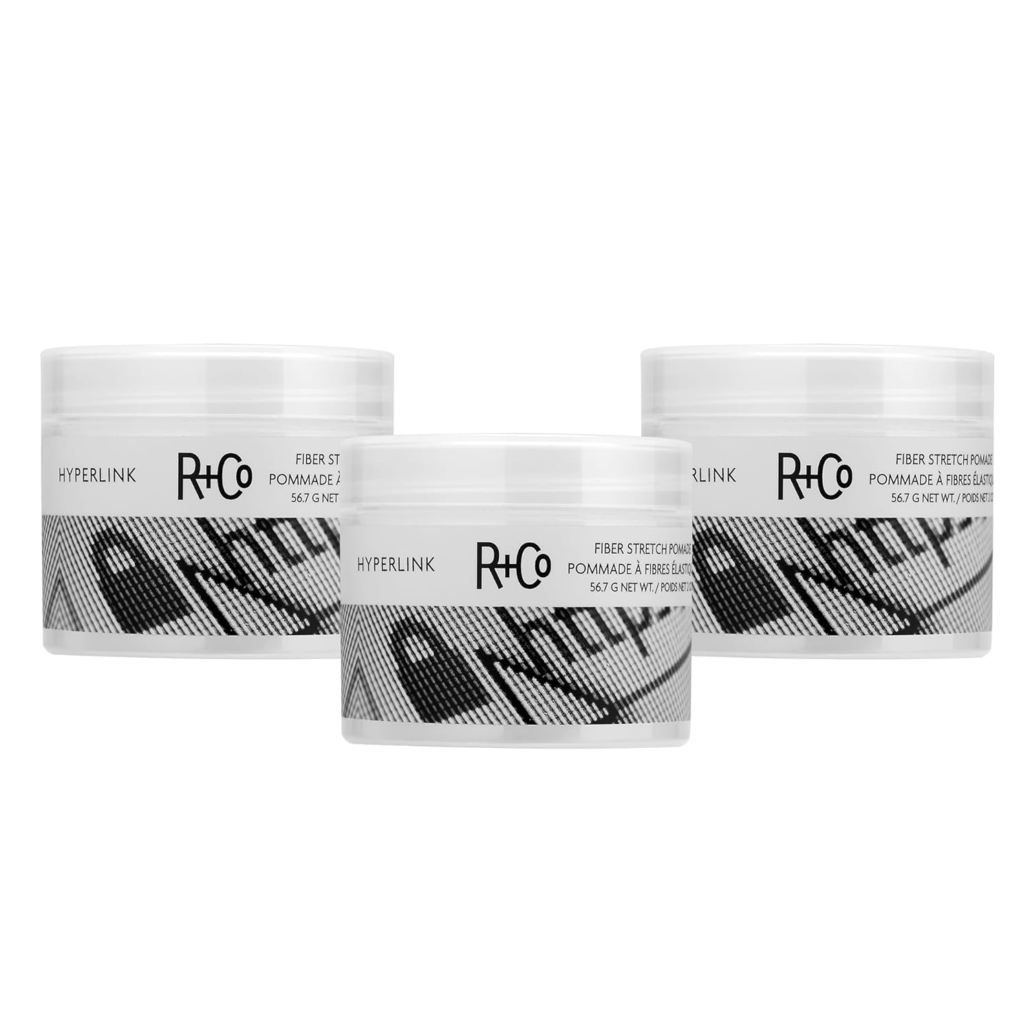 R+Co HYPERLINK Fiber Stretch Pomade – Hair Styling Pomade for Hold & Flexibility, Adds Texture & Definition, All Hair Types