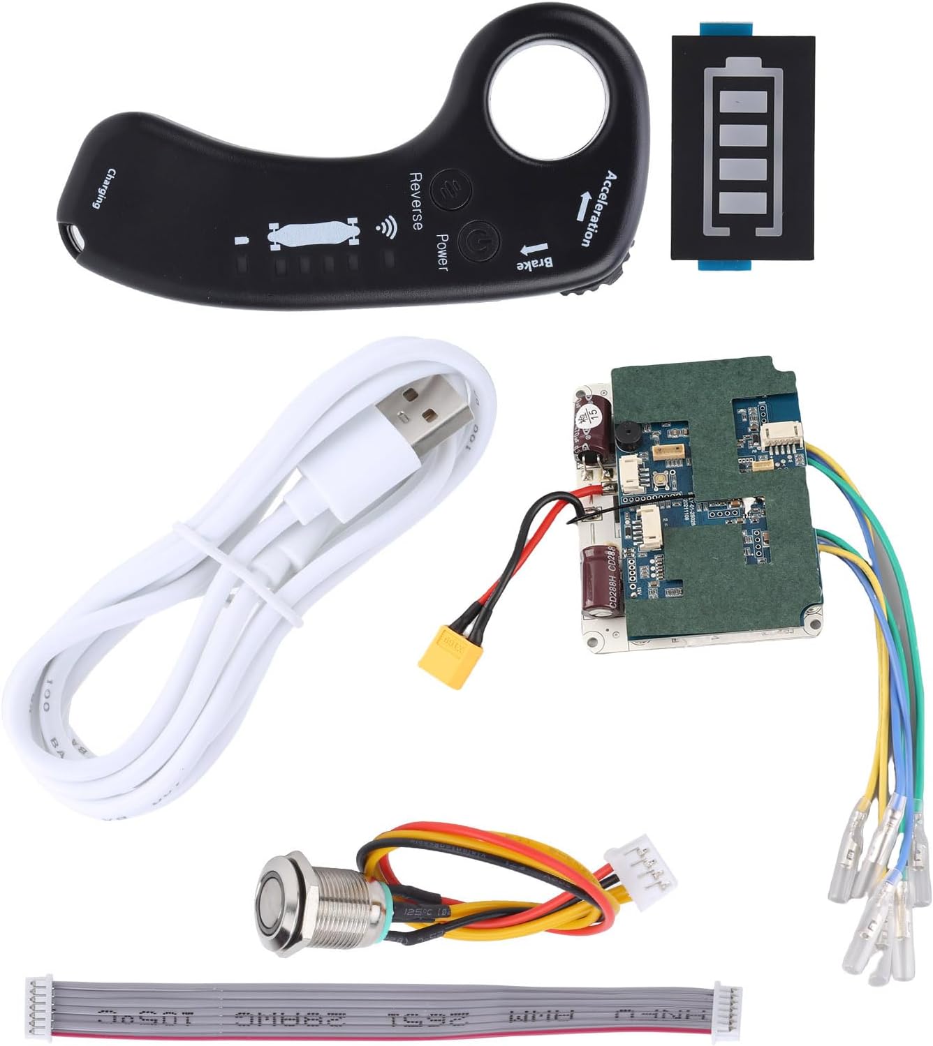 Kadimendium Electric Scooter Controller Sinusoid Solution Remote Control Set with Low Voltage Alarm for Scooters and Balance Scooters
