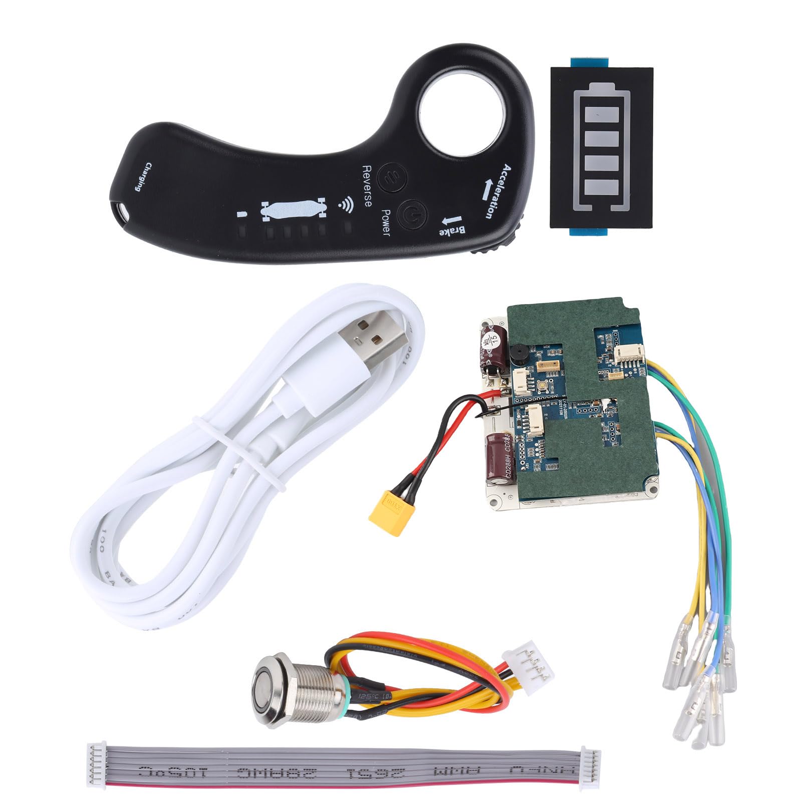 Kit Telecomando Controller per Skateboard Elettrico, 36V 10S 12A Longboard Elettrico Sinusoidale Dual Drive Hub Motor Controller Scheda Madre ESC con Telecomando