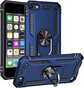 Pelanty for iPod Touch 5 6 7 Case Ring for iPod Touch 7 / 6 Case, Back Cover, Popular TPU + PC Armor Cover, 360  Rotation, Car Holder Compatible, Shockproof, Horizontal Stand Function, iPod Touch 7th/6th/5th Generation, Smartphone Case, Full Protection, Drop Prevention, Mobile Phone Cover Blue