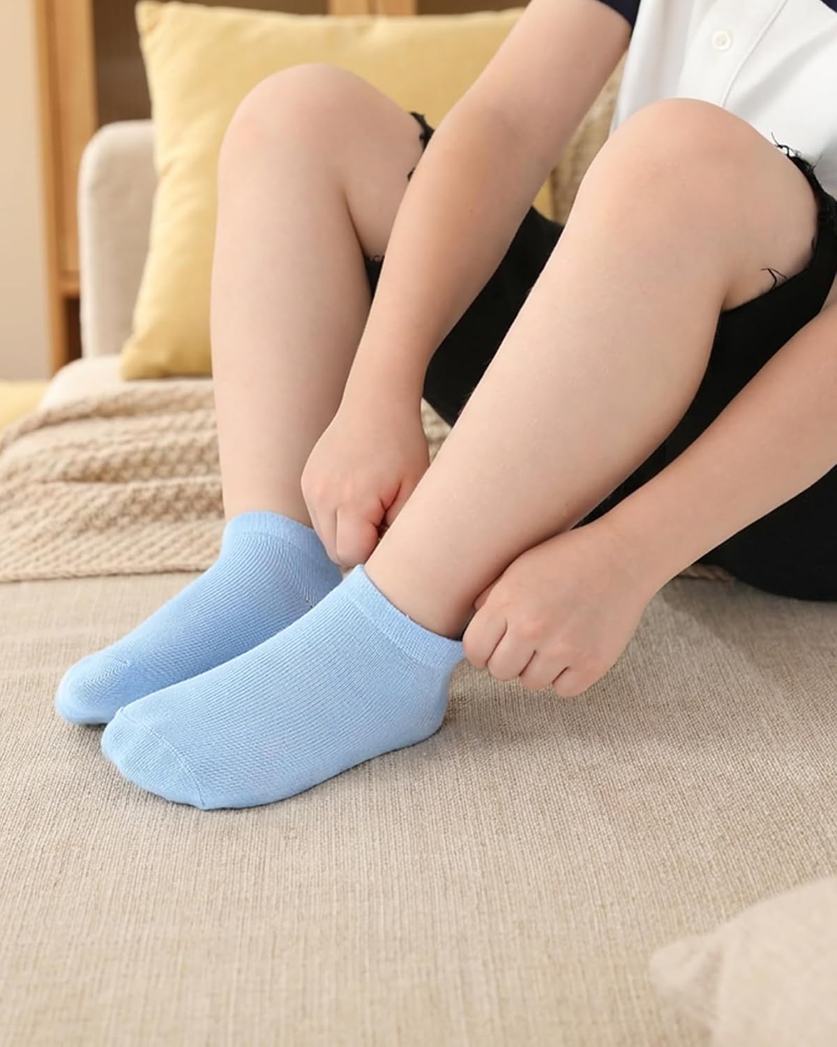 Boys Socks Soft Pure Cotton Low Cut Ankle for School Kids 6 Pairs | Breathable & Stretchy, Seamless Toe, for Children Toddler, Everyday Play Wear, Machine Washable, Great Gift Idea