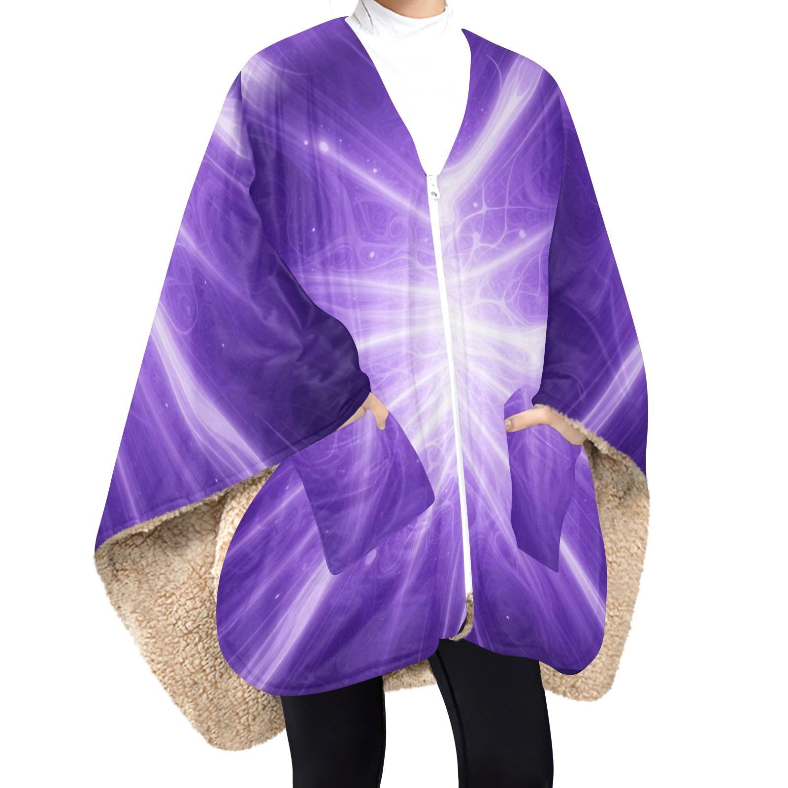 GuoChe Poncho, capa envolvente, bonito patrón de lazo rosa