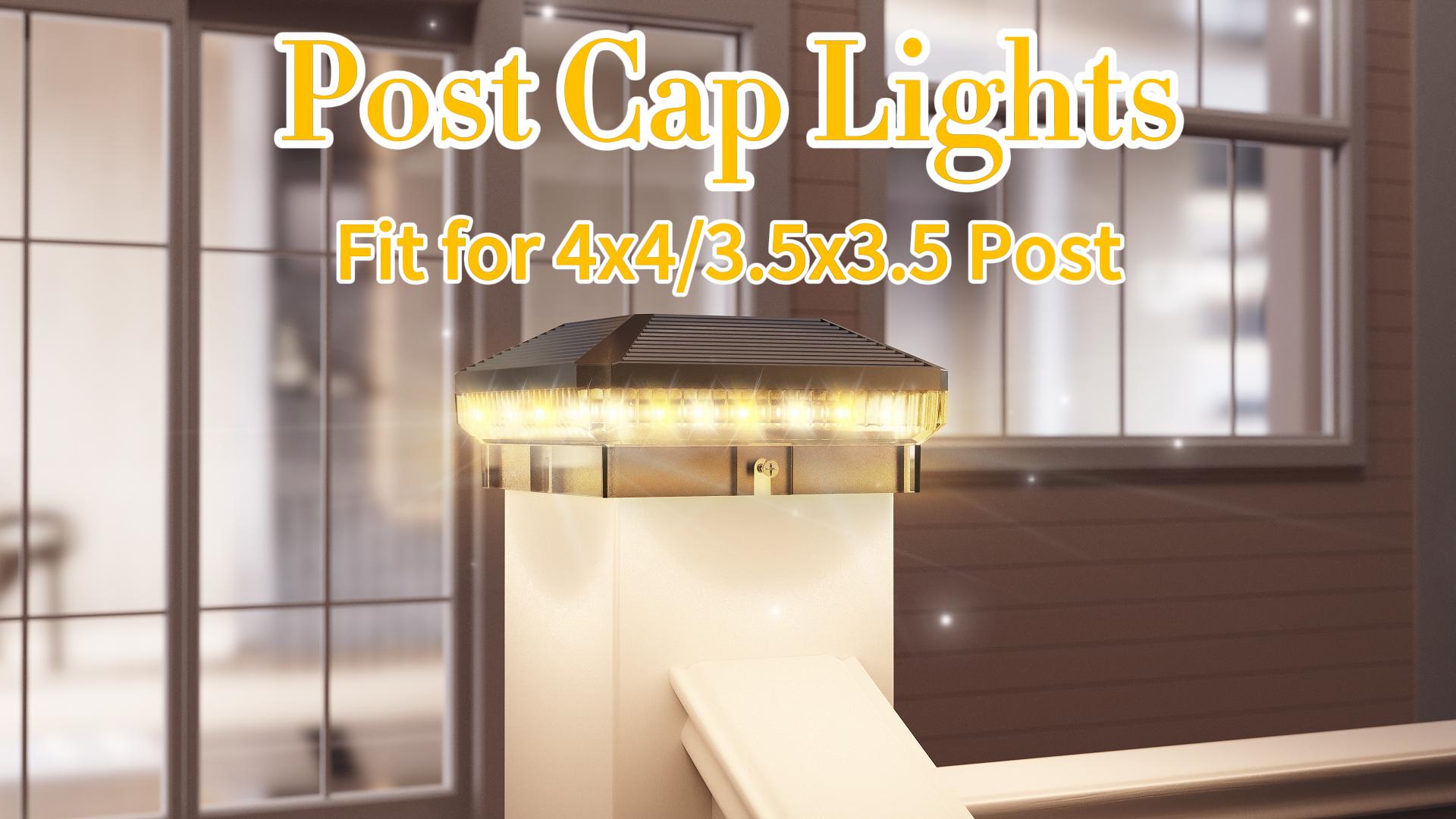 Image of 8 Pack Solar Post Cap Lights Outdoor, Brighter 40 LEDs with 3 Modes, Waterproof Deck Fence Post Lights Solar Powered for 3.5x3.5 and 4x4 Wood /Vinly Posts